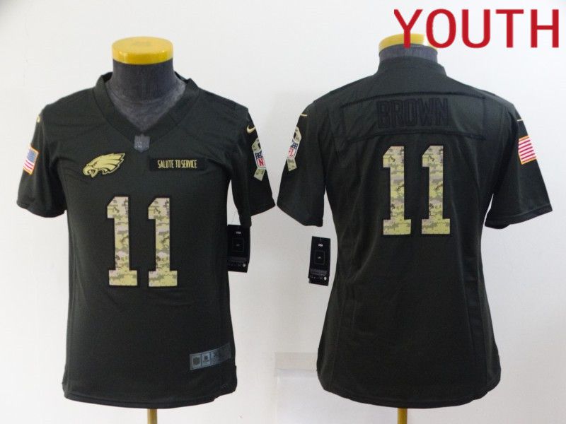 Youth Philadelphia Eagles #11 Brown carbon black 2022 Nike Limited Vapor Untouchable NFL Jersey